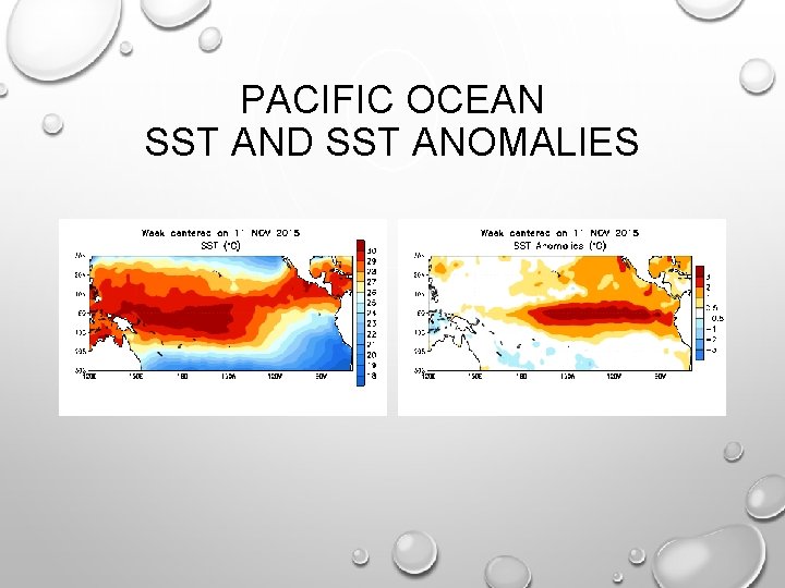 PACIFIC OCEAN SST AND SST ANOMALIES PACIFIC OCEAN SST AND SST ANOMALIES