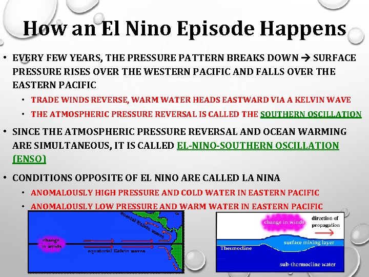 How an El Nino Episode Happens • EVERY FEW YEARS, THE PRESSURE PATTERN BREAKS How an El Nino Episode Happens • EVERY FEW YEARS, THE PRESSURE PATTERN BREAKS