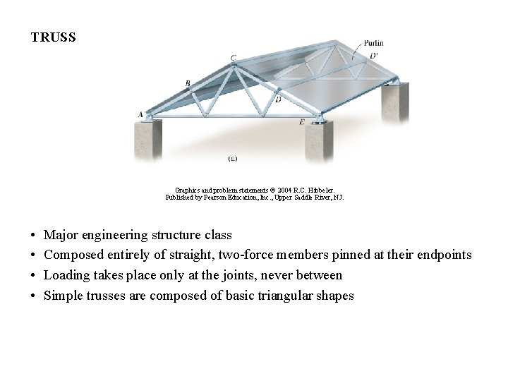 TRUSS Graphics and problem statements © 2004 R. C. Hibbeler. Published by Pearson Education,