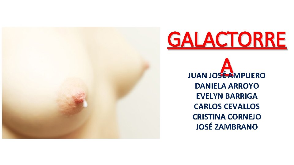 GALACTORRE A JUAN JOSÉ AMPUERO DANIELA ARROYO EVELYN BARRIGA CARLOS CEVALLOS CRISTINA CORNEJO JOSÉ