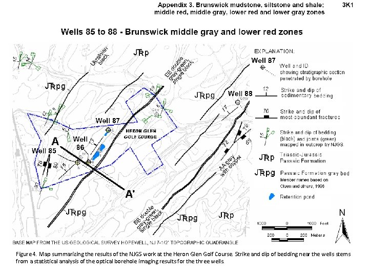 Figure 4. Map summarizing the results of the NJGS work at the Heron Glen