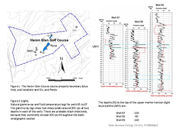 Heron Glen Golf Course Pond UMH Well ~1: 12, 000 scale map of the