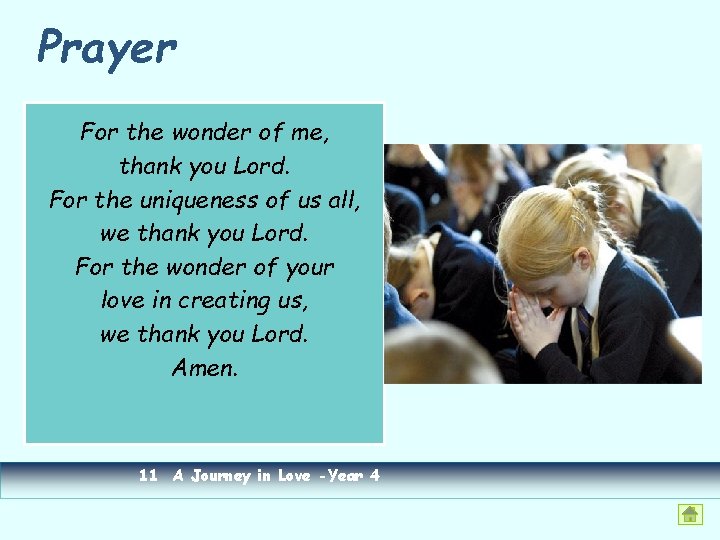 Prayer For the wonder of me, thank you Lord. For the uniqueness of us