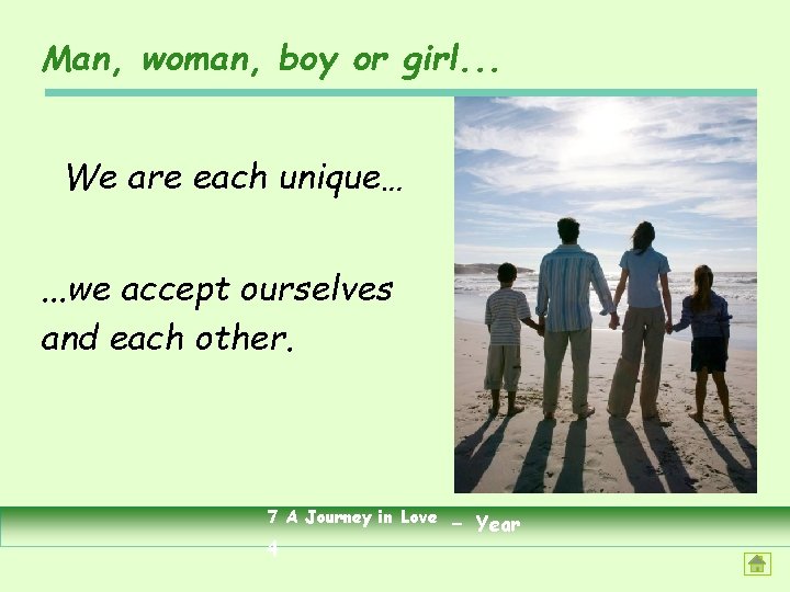 Man, woman, boy or girl. . . We are each unique…. . . we