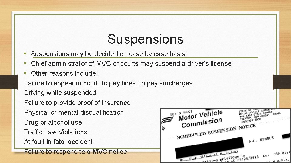 Suspensions • Suspensions may be decided on case by case basis • Chief administrator