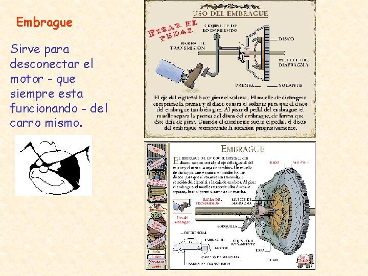 Embrague Sirve para desconectar el motor - que siempre esta funcionando - del carro