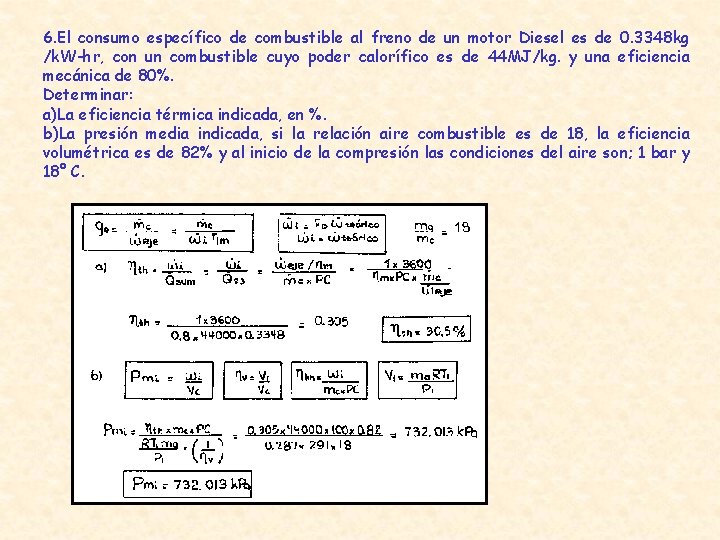 6. El consumo específico de combustible al freno de un motor Diesel es de