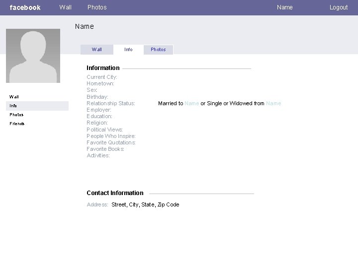 facebook Wall Photos Name Wall Info Photos Information Wall Info Photos Friends Current City: