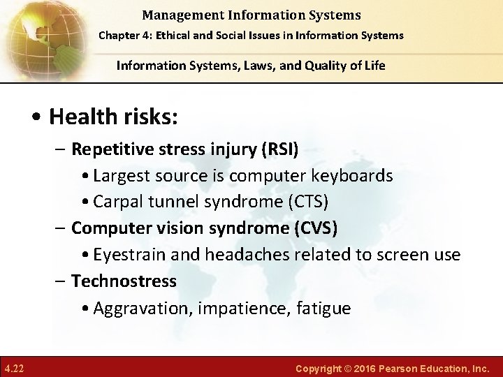 Management Information Systems Chapter 4: Ethical and Social Issues in Information Systems, Laws, and