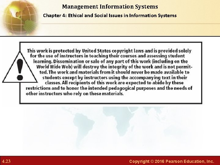Management Information Systems Chapter 4: Ethical and Social Issues in Information Systems 4. 23