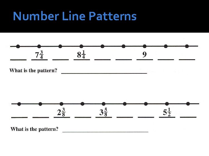 Number Line Patterns Number Line Patterns