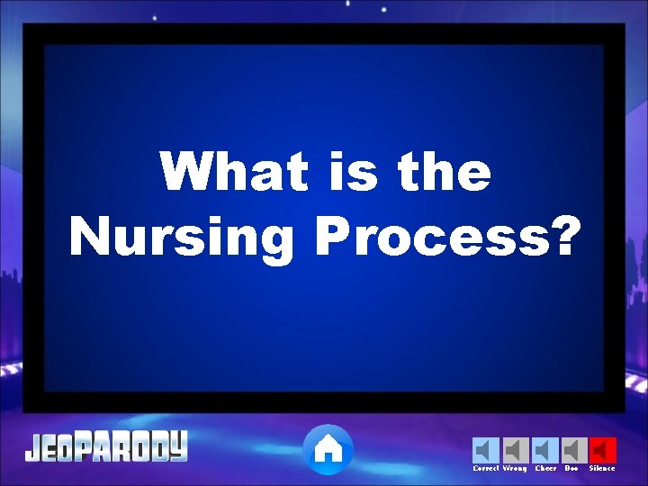 What is the Nursing Process? Correct Wrong Cheer Boo Silence 