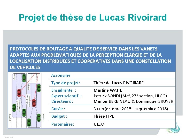 Projet de thèse de Lucas Rivoirard PROTOCOLES DE ROUTAGE A QUALITE DE SERVICE DANS