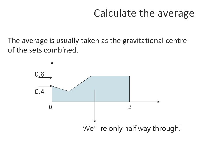 Calculate the average The average is usually taken as the gravitational centre of the