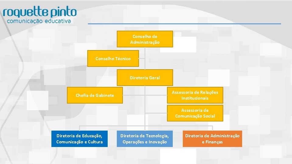 Conselho de Administração Conselho Técnico Diretoria Geral Assessoria de Relações Institucionais Chefia de Gabinete