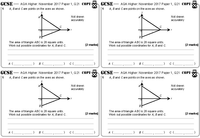 AQA Higher: November 2017 Paper 1, Q 21 1 AQA Higher: November 2017 Paper