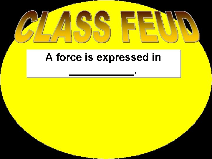 A force is expressed in ______. 