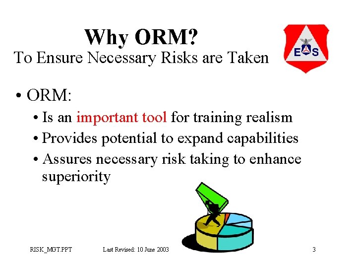 Why ORM? To Ensure Necessary Risks are Taken • ORM: • Is an important Why ORM? To Ensure Necessary Risks are Taken • ORM: • Is an important