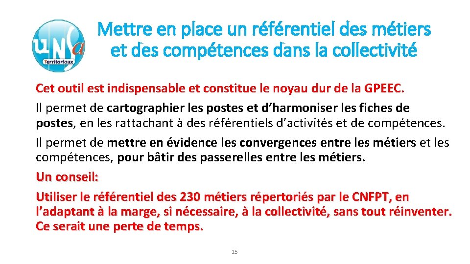 Mettre en place un référentiel des métiers et des compétences dans la collectivité Cet