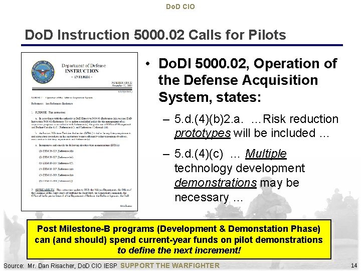 Do. D CIO Do. D Instruction 5000. 02 Calls for Pilots • Do. DI