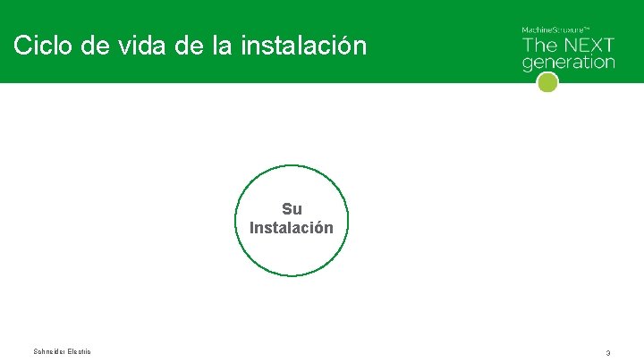 Ciclo de vida de la instalación Su Instalación Schneider Electric 3 