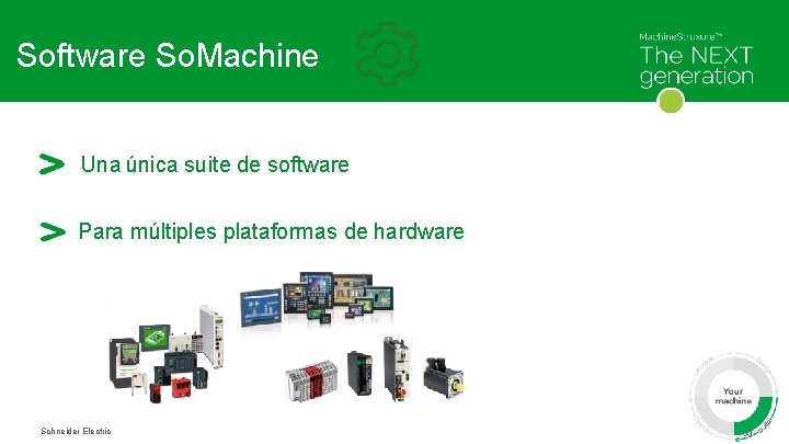 Software So. Machine Una única suite de software Para múltiples plataformas de hardware Schneider