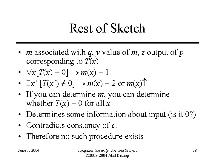 Rest of Sketch • m associated with q, y value of m, z output Rest of Sketch • m associated with q, y value of m, z output