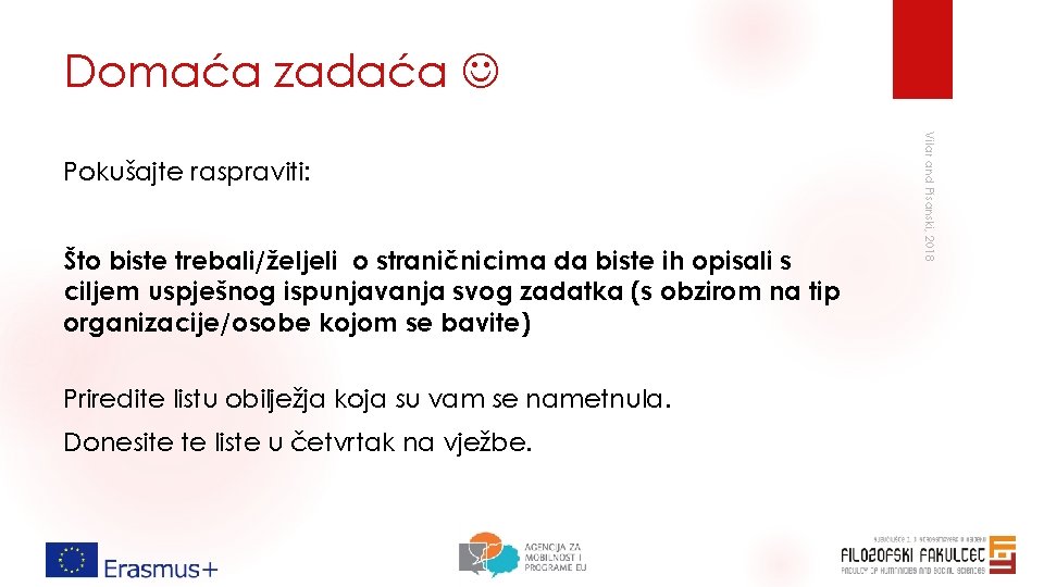 Domaća zadaća Što biste trebali/željeli o straničnicima da biste ih opisali s ciljem uspješnog