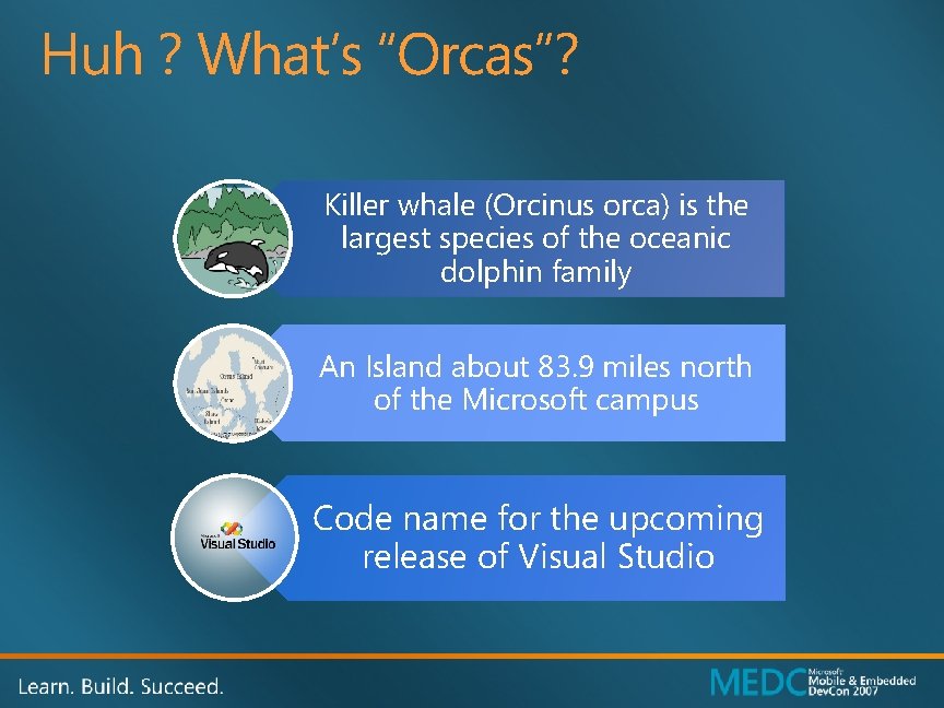 Huh ? What’s “Orcas”? Killer whale (Orcinus orca) is the largest species of the