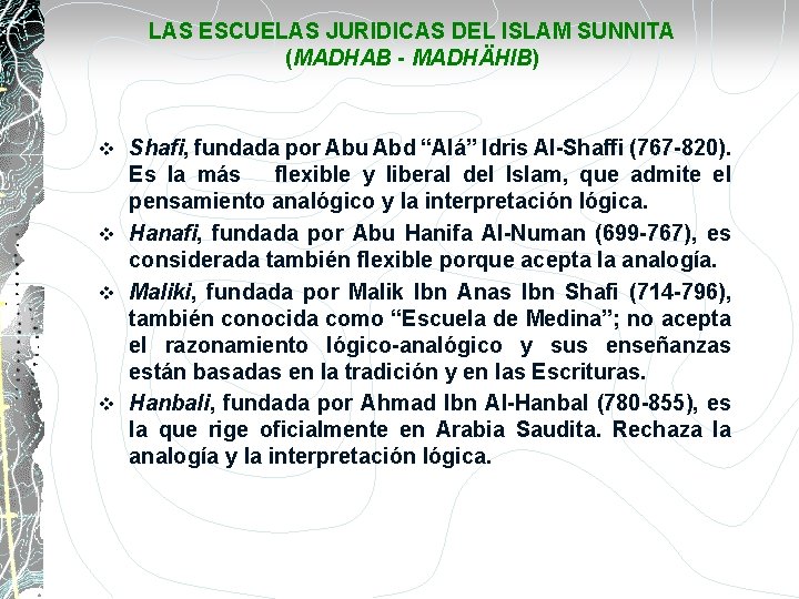 LAS ESCUELAS JURIDICAS DEL ISLAM SUNNITA (MADHAB - MADHÄHIB) Shafi, fundada por Abu Abd