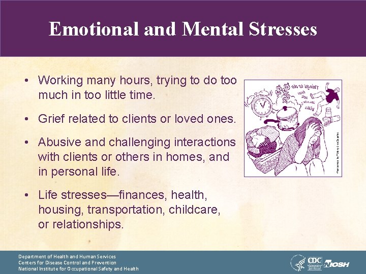 Emotional and Mental Stresses • Working many hours, trying to do too much in