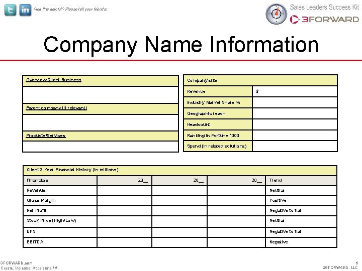 Find this helpful? Please tell your friends! Company Name Information Overview Client Business Company