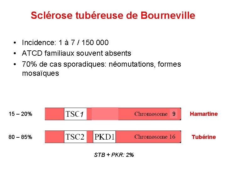 Sclérose tubéreuse de Bourneville • Incidence: 1 à 7 / 150 000 • ATCD