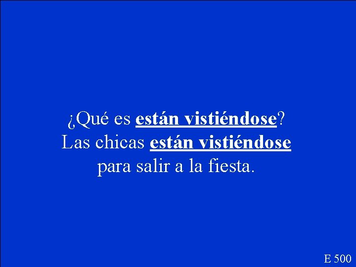 ¿Qué es están vistiéndose? Las chicas están vistiéndose para salir a la fiesta. E