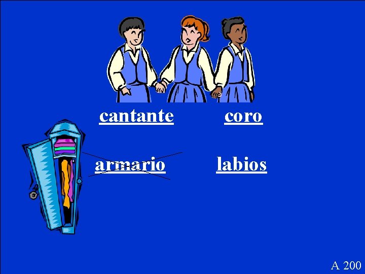cantante armario coro labios A 200 