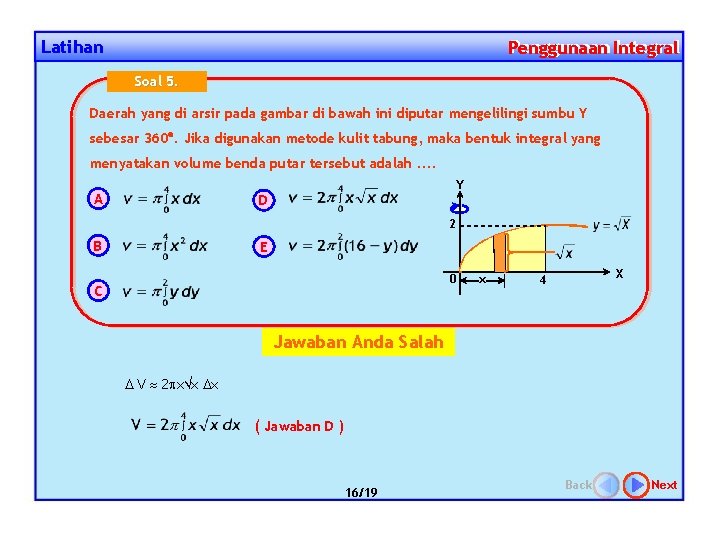 Latihan Penggunaan Integral Penggunaan Soal 5. Daerah yang di arsir pada gambar di bawah