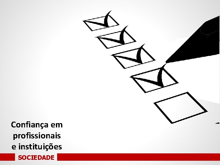 Confiança em profissionais e instituições SOCIEDADE 