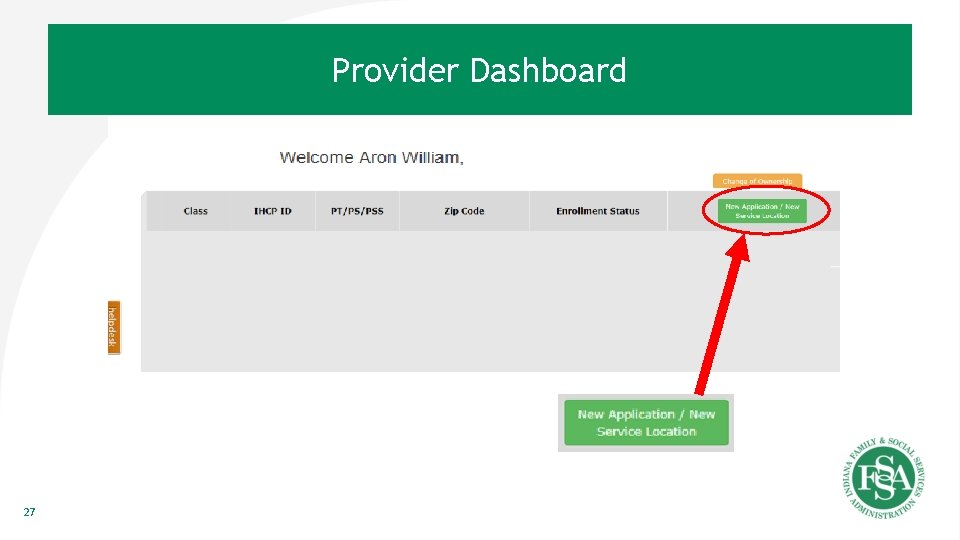 Provider Dashboard 27 