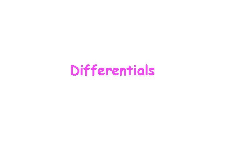 Differentials 