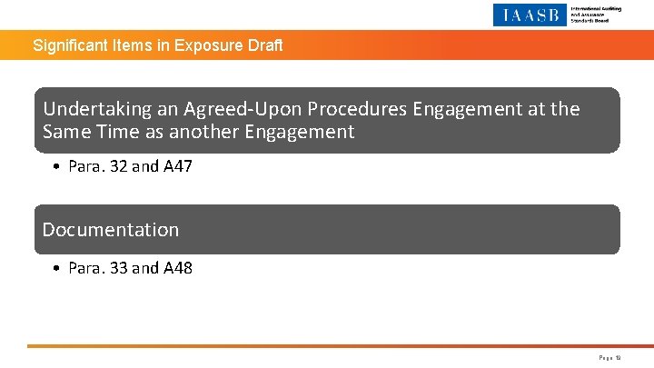 Significant Items in Exposure Draft Undertaking an Agreed-Upon Procedures Engagement at the Same Time