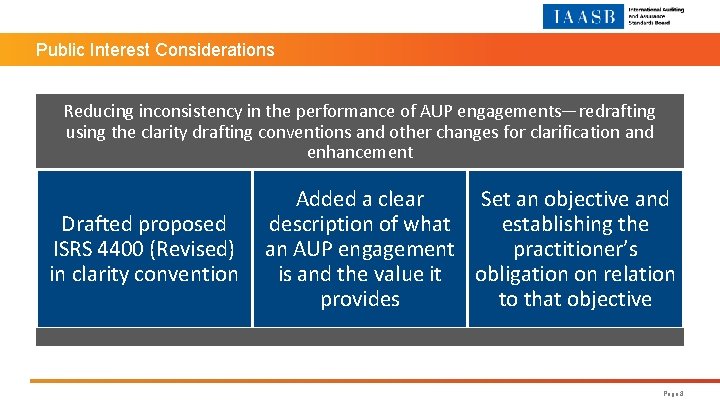Public Interest Considerations Reducing inconsistency in the performance of AUP engagements—redrafting using the clarity
