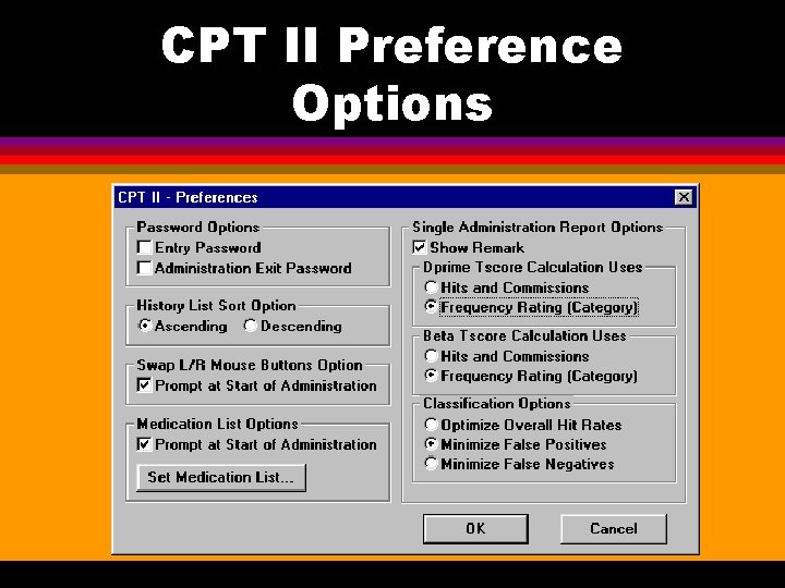 CPT II Preference Options 