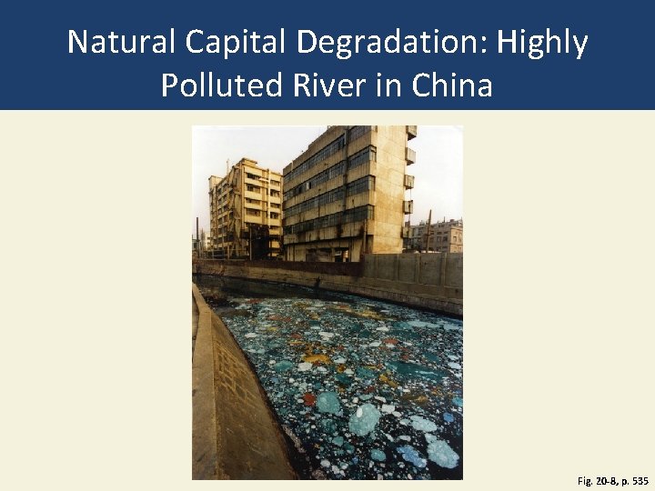 Natural Capital Degradation: Highly Polluted River in China Fig. 20 -8, p. 535 
