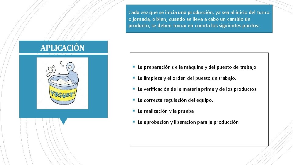 Cada vez que se inicia una producción, ya sea al inicio del turno o