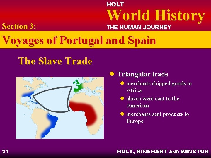 HOLT Section 3: World History THE HUMAN JOURNEY Voyages of Portugal and Spain The