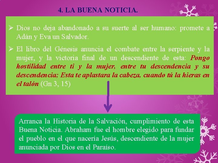 4. LA BUENA NOTICIA. Ø Dios no deja abandonado a su suerte al ser