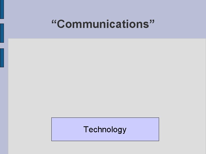 “Communications” Technology 