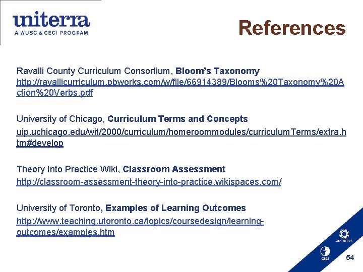 References Ravalli County Curriculum Consortium, Bloom’s Taxonomy http: //ravallicurriculum. pbworks. com/w/file/66914389/Blooms%20 Taxonomy%20 A ction%20