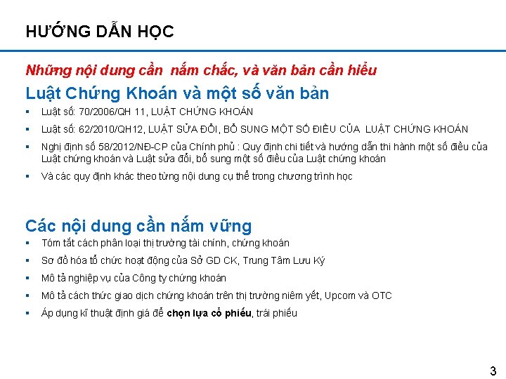 HƯỚNG DẪN HỌC Những nội dung cần nắm chắc, và văn bản cần hiểu