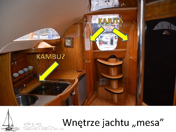 KAJUTA KAMBUZ Wnętrze jachtu „mesa” 